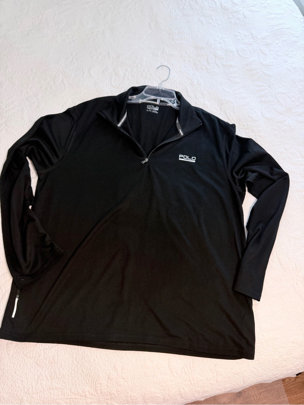 Polo Sport Ralph Lauren Performance Long Sleeve 1/4 Zip Men's XL Black Golf Work